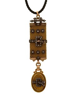14k Gold 1-4/5ct TDW Diamond Edwardian Pendant