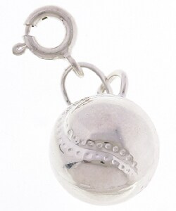 Sterling Silver Baseball Sport Charm