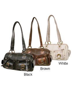 Journee Collection Arcadia Croc Metallic Handbag