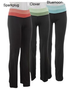 Oleg Cassini Bicolor Waistband Yoga Pants