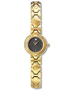 Bulova Women's Black Dial Goldtone Steel Watch