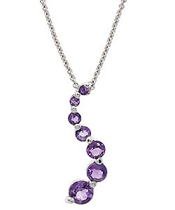 Glitzy Rocks Sterling Silver 3/4ct TGW Amethyst Journey Necklace