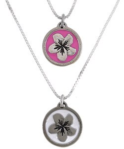 Charming Life Plumeria Flower Enamel Charm Necklace
