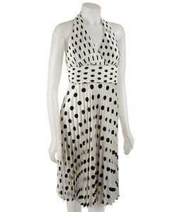 1950s dresses: Polka Dot Black Swing 50s style dress