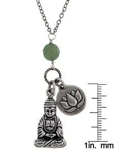 Charming Life Good Karma Lotus and Buddha 18-inch Necklace