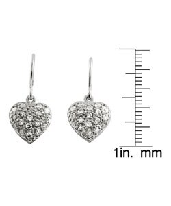 Tressa Sterling Silver Dangle Pave CZ Heart Earrings