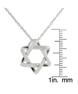 Italian Sterling Silver Star of David Necklace