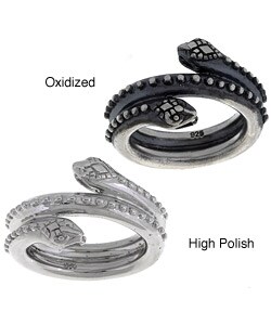 Gerald David Bauman Silver Double-headed Snake Ring
