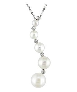 14k White Gold Cultured Freshwater Pearl Pendant