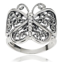Tressa Sterling Silver Butterfly Wrap Ring