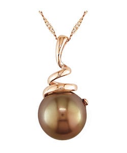 Miadora 14k Pink Gold Cultured Brown FW Pearl Pendant