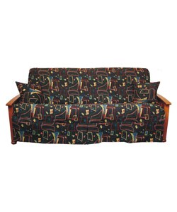 Tapestry Full-sized Skirted Futon Slip Cover Set