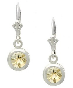 Glitzy Rocks Sterling Silver Citrine Leverback Earrings