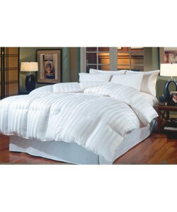Arctica Alpine White Damask Stripe Down Blend Comforter