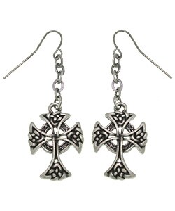 Celtic Cross Pewter Earrings