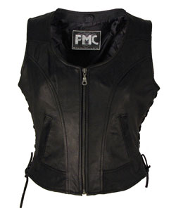 Women's Leather Clean Side Lace Vest