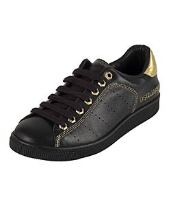 D Squared Men's Black Leather Lace-up Sneakers