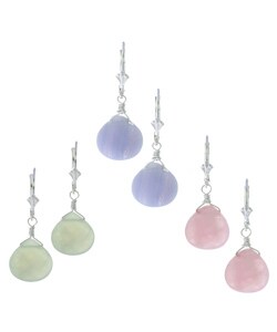 Charming Life Pastel Gemstone Briolette Earrings (Set of 3)