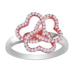 10k White & Rose Gold 1/3ct TDW Diamond Heart Ring ( J, I1 )