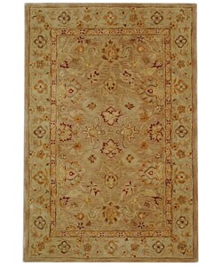 Handmade Ancestry Tan/ Ivory Wool Rug (6' x 9')