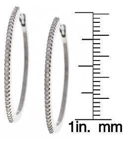 Sterling Silver Hoop 1/4ct TDW Diamond Earrings (H, I1-I2)