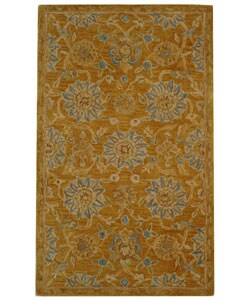 Handmade Medallions Gold Wool Rug (3' x 5')