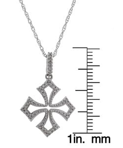 Sterling Silver Cross Diamond Necklace
