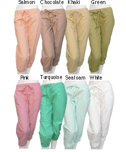 Tulle Cotton Drawstring Capri Pants