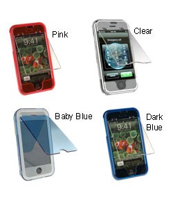 iPhone Colored Crystal Clear Case w/Screen Protection