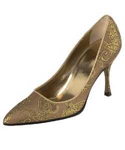 Dolce & Gabbana Gold Fabric Brocade Pumps