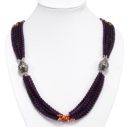 Royal Purple Beaded Jasper Necklace