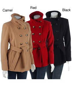 Anne Klein Double-breasted Wrap with Convertible Collar