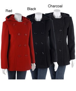 AK Anne Klein Women's Peacoat with Curved Seams