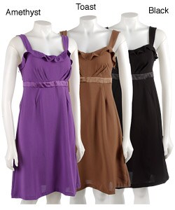 Essentials by A.B.S Empire Waist Dress with Ruffled Bust Line