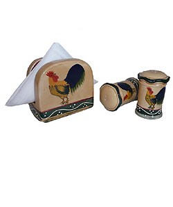 Classic Rooster  Napkin/ Salt/ Pepper Set