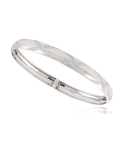 Sterling Silver Diamond-cut Bangle