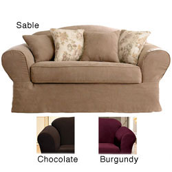 Sure Fit Suede Supreme Washable Loveseat Slipcover