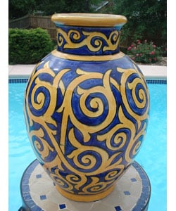 Elegant Sunswirl Ceramic Vase  (Morocco)