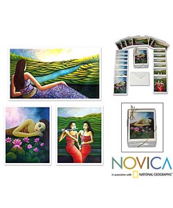 Balinese 'Dreams' 20 Blank Greeting Cards (USA)