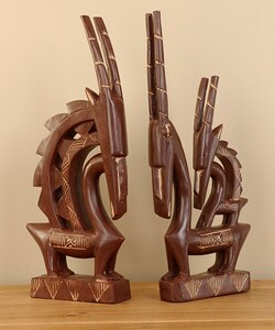 Hand-carved Chiwara Set (Ghana)