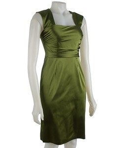 Donna Ricco Petite Cap Sleeve Stretch Satin Dress