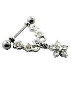 Dangling Crystal Flower Body Jewelry (Case of 2)