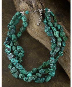 Triple Strand Turquoise Pebble Necklace (USA)