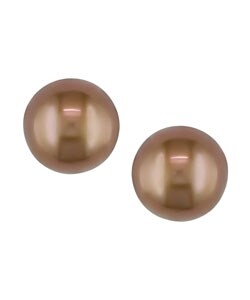 14k Gold Cultured FW Brown Pearl Earrings (8-8.5mm)