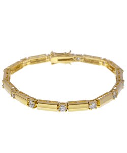 14k Gold Overlay CZ Diamoness Tennis Bracelet