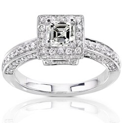 14k White Gold 1ct TDW Asscher Cut Diamond Ring (H-I,SI1)