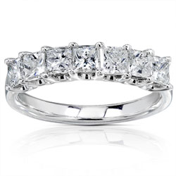 14k White Gold 1ct TDW Princess Cut Diamond Band (H-I, I1-I2)