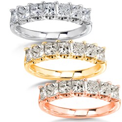 14k White Gold 1ct TDW Princess Cut Diamond Band