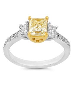18k Two-Tone Gold 1 3/4ct TDW Yellow Diamond Ring