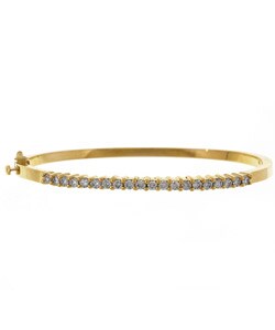 14k Yellow Gold 1ct TDW Diamond Bangle